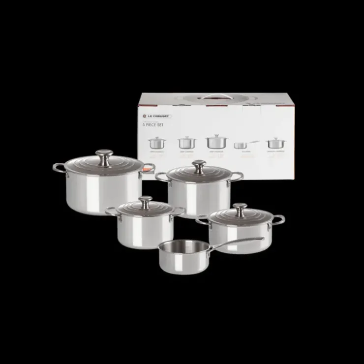 Online LE CREUSET Set 5 Pièces Cocottes Inox Signature