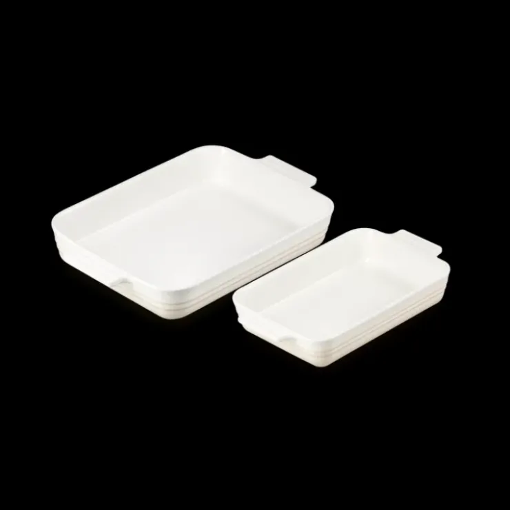 Best LE CREUSET Set 2 Plats Rectangulaires Céramique Meringue Classique