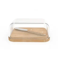 Online PEBBLY Set Beurrier en Verre et Bambou