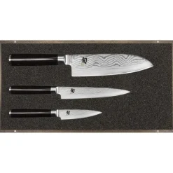Best KAI Set Couteau d'Office, Couteau Universel et Couteau Santoku Shun Classic Damas