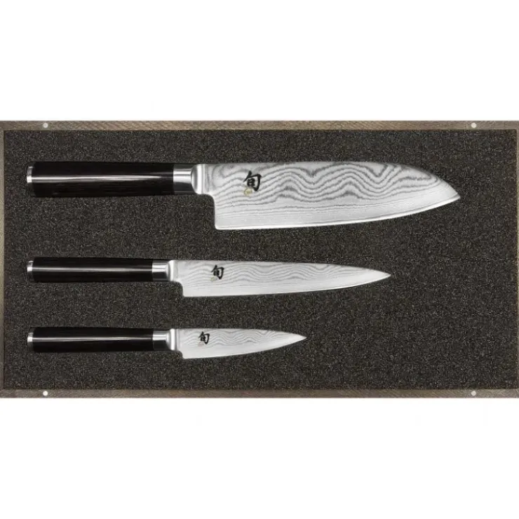 Best KAI Set Couteau d'Office, Couteau Universel et Couteau Santoku Shun Classic Damas