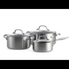 GREENPAN Set de 3 pièces : Casserole 16 cm + Faitout 20 et 24cm collection GENEVA ™