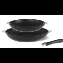 Outlet CRISTEL Set de 2 Poêles Cookway 24 et 28 cm Exceliss+ Poignée Amovible