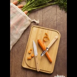 Clearance PEBBLY Set Planche à Découper Bambou 4 Pièces