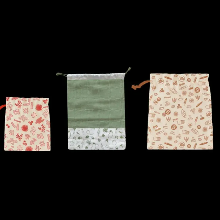 Hot PEBBLY Set Zéro Déchet Coton Bio 3 Pièces