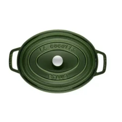 Clearance STAUB Cocotte Fonte Ovale 29 cm Vert Basilic Majolique 4,2 L