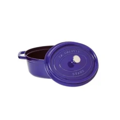 New STAUB Cocotte Fonte Ovale 33 cm Bleu Intense Majolique 6,7 L