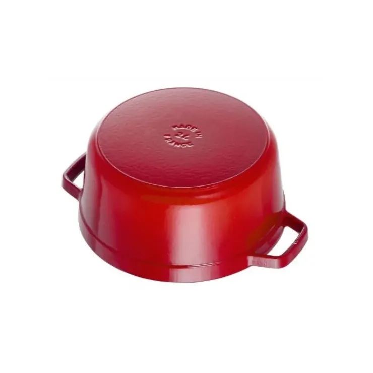 Clearance STAUB Cocotte Fonte Ronde 22 cm Rouge Cerise 2,6 L