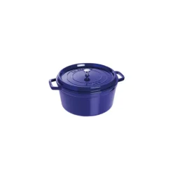New STAUB Cocotte Fonte Ronde 24 cm Bleu Intense Majolique 3,8 L