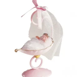 Discount NORDIA Sujet bapteme Fille Berceau Rose 10 cm