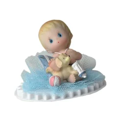 Sale CUISINEADDICT Sujet bapteme Garçon Câlin Bleu 6 cm
