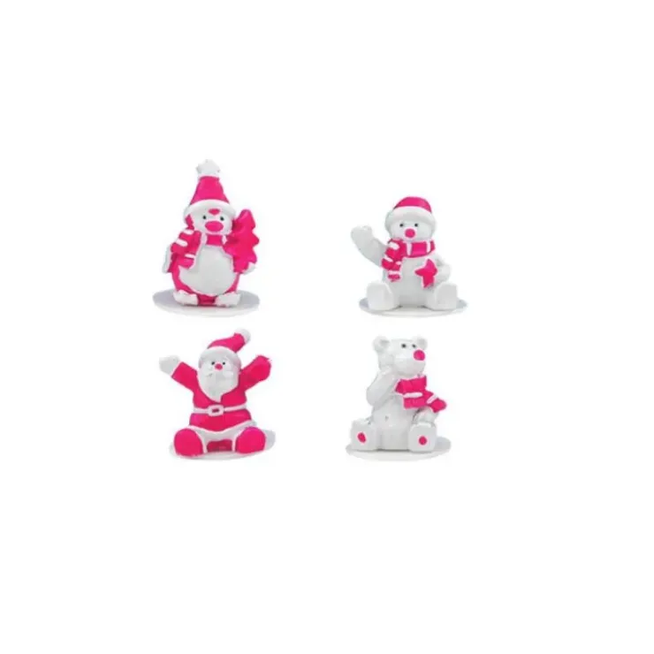 Sale MALLARD FERRIERE Sujets de Noël Blanc et Fuchsia en Résine x50