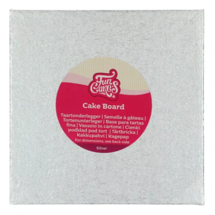 Sale FUNCAKES Support Gâteau Carré 15 x 0,4 cm Argenté