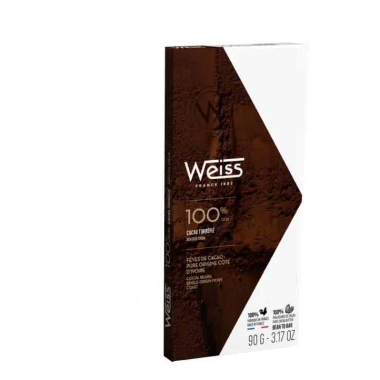 New WEISS Tablette de Chocolat Noir 100% Cacao 90 g