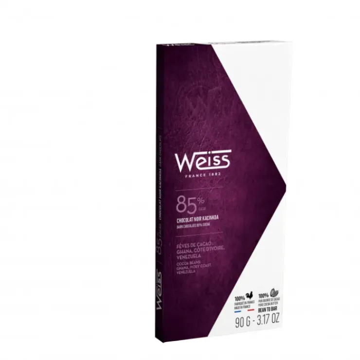 New WEISS Tablette de Chocolat Noir Kacinkoa 85% 90 g