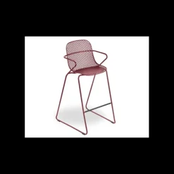 Online GROSFILLEX Tabouret en Acier avec Assise Résine Rouge Bossa Nova Ramatuelle 73’