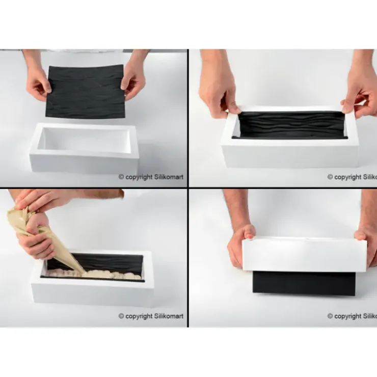 New SILIKOMART Tapis Décor Bûche Grains de Café Silicone Professional