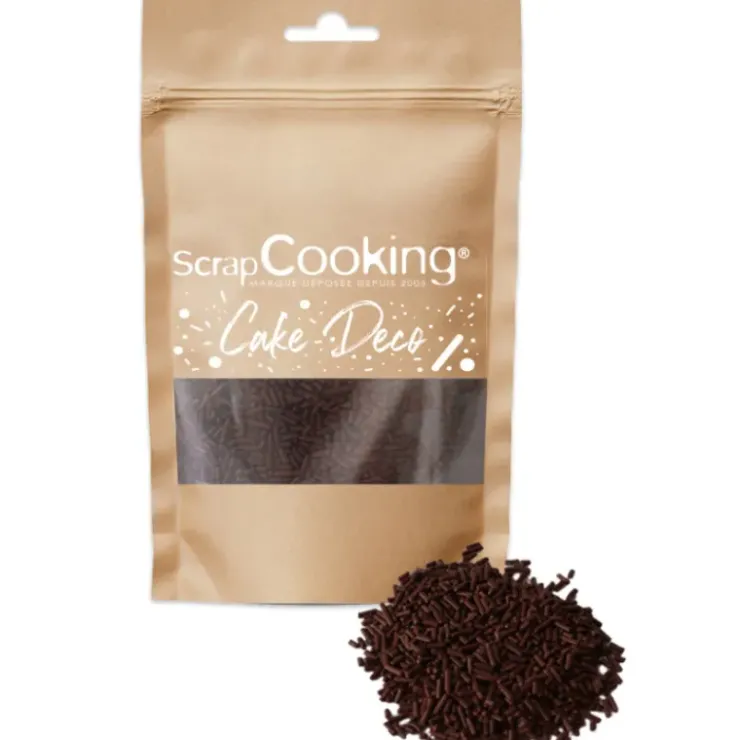 SCRAPCOOKING Vermicelles Chocolat Noir en Sucre 70 g
