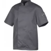 Outlet ROBUR Veste de Cuisine Mixte Anthracite NERO T.2 manches Courtes