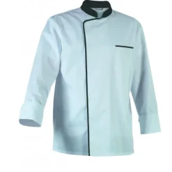 Clearance ROBUR Veste de Cuisine Mixte Blanche/Parement Gris ENERGY T.2