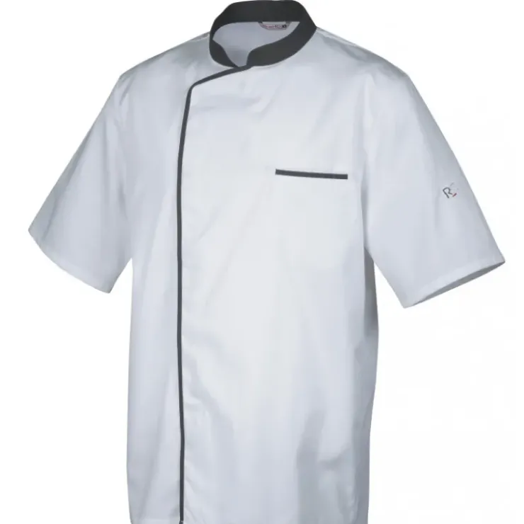 Hot ROBUR Veste de Cuisine Mixte Blanche/Parement Gris ENERGY T.3
