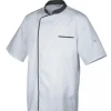 Sale ROBUR Veste de Cuisine Mixte Blanche/Parement Gris ENERGY T.2
