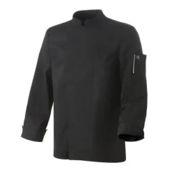 Discount ROBUR Veste de Cuisine Mixte Noire Parement NERO T.2 manches longues