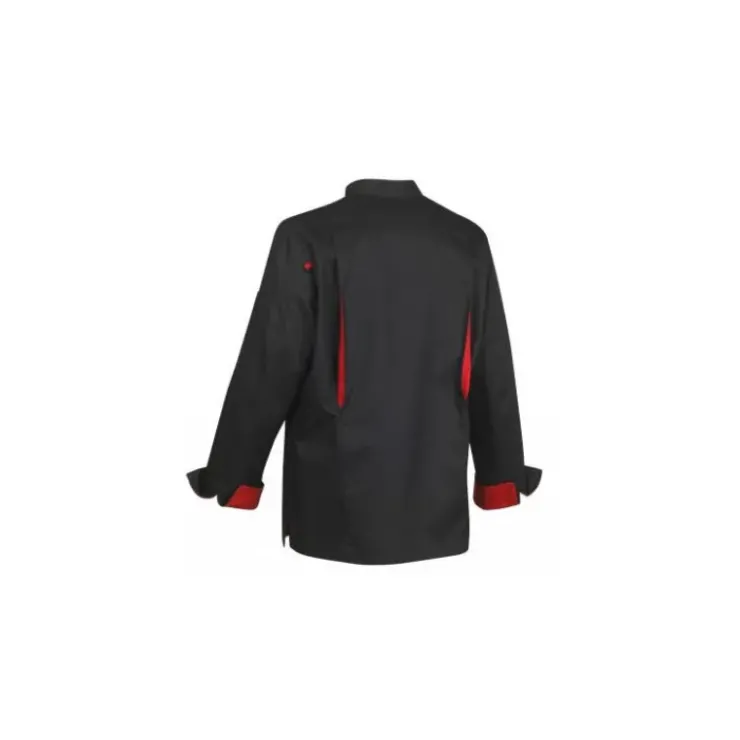 Discount ROBUR Veste de Cuisine Mixte Noire/Rouge BOKO T.2