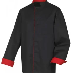 Clearance ROBUR Veste de Cuisine Mixte Noire/Rouge BOKO T.6