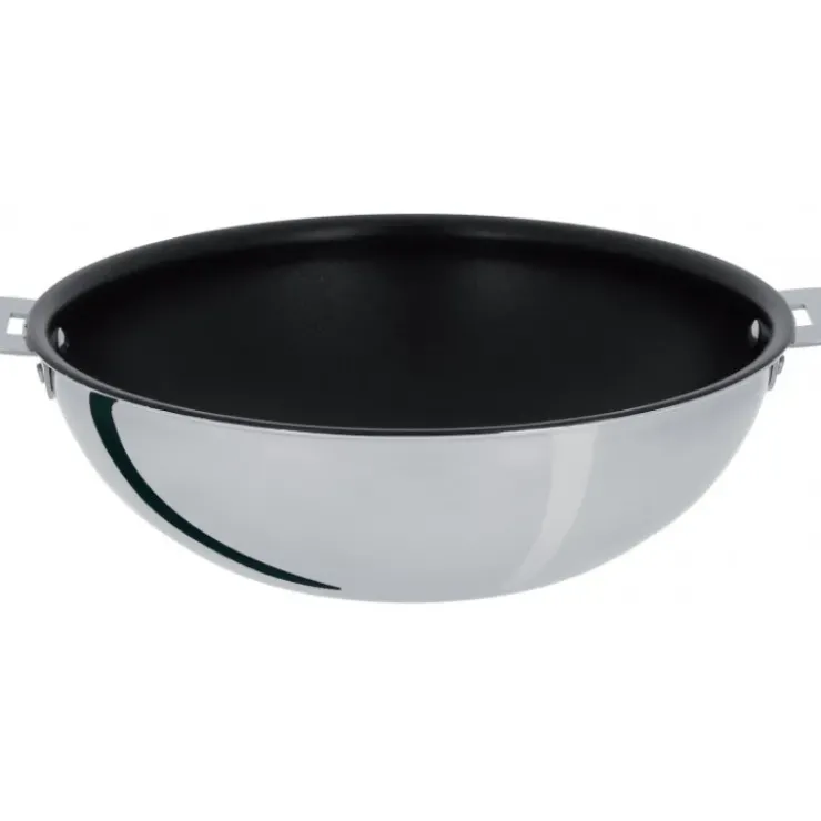 Hot CRISTEL Wok Casteline Ø 24 cm Manche Amovible Anti-Adhésif Inox