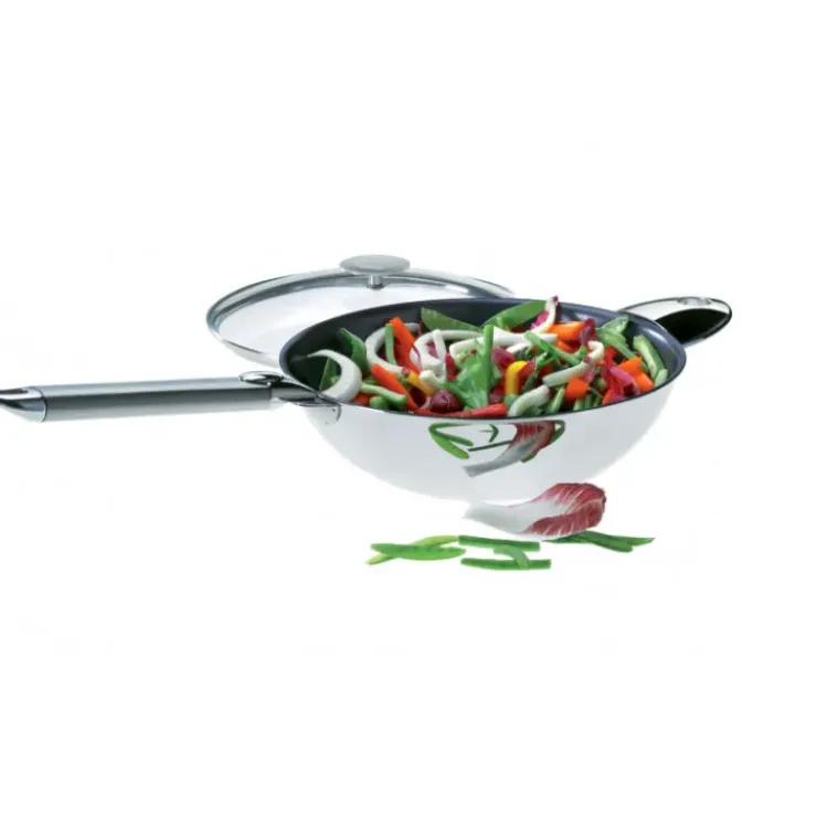 Hot CRISTEL Wok Casteline Ø 24 cm Manche Amovible Anti-Adhésif Inox